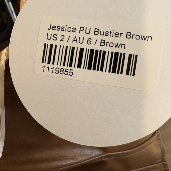 PRINCESS POLLY JESSICA PU BUSTIER BROWN NWT - Picture 9 of 10